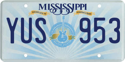MS license plate YUS953