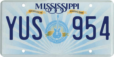 MS license plate YUS954
