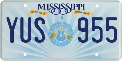 MS license plate YUS955