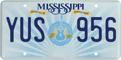 MS license plate YUS956