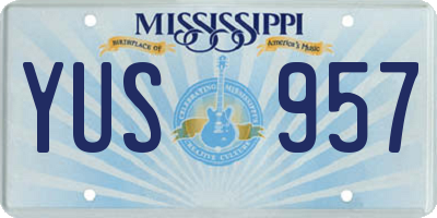 MS license plate YUS957