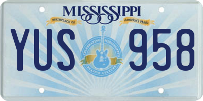 MS license plate YUS958