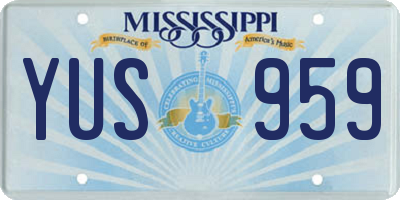 MS license plate YUS959