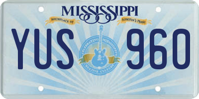 MS license plate YUS960