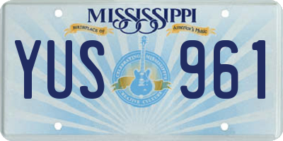 MS license plate YUS961