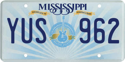 MS license plate YUS962