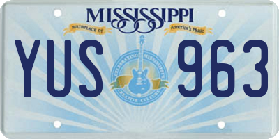 MS license plate YUS963