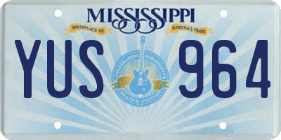 MS license plate YUS964