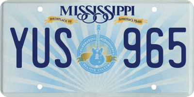 MS license plate YUS965