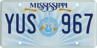 MS license plate YUS967