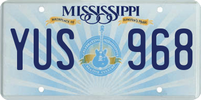 MS license plate YUS968