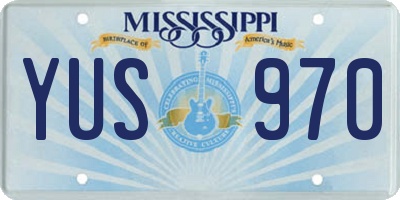 MS license plate YUS970