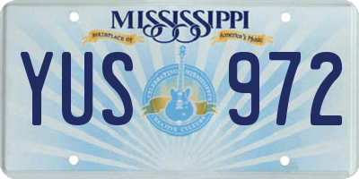 MS license plate YUS972