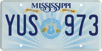 MS license plate YUS973