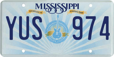 MS license plate YUS974