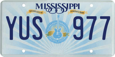 MS license plate YUS977