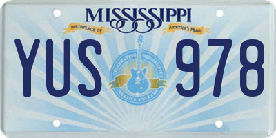 MS license plate YUS978