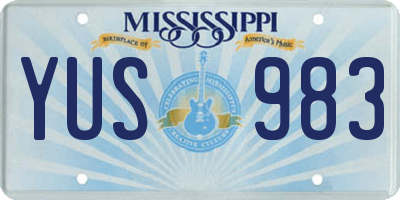MS license plate YUS983