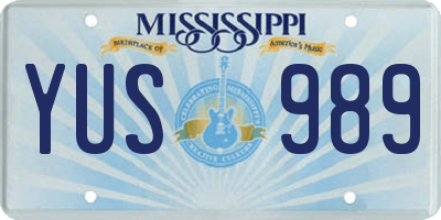 MS license plate YUS989