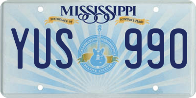 MS license plate YUS990