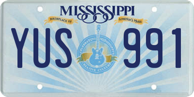 MS license plate YUS991
