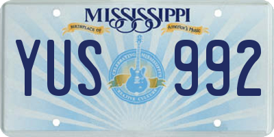 MS license plate YUS992