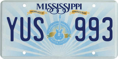MS license plate YUS993