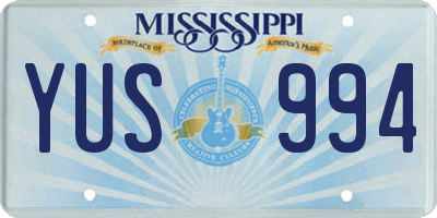 MS license plate YUS994