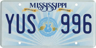 MS license plate YUS996