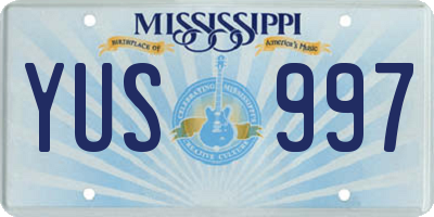 MS license plate YUS997