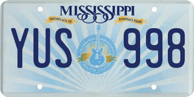 MS license plate YUS998