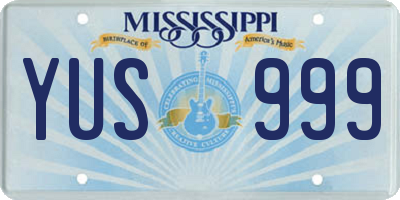 MS license plate YUS999