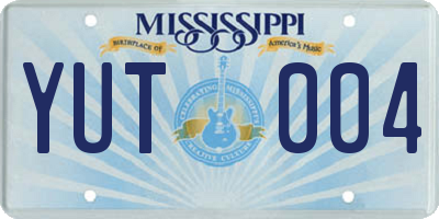 MS license plate YUT004