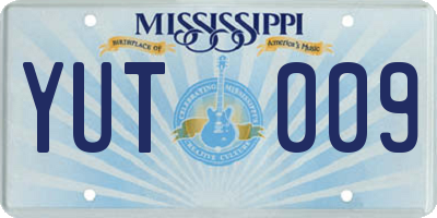 MS license plate YUT009