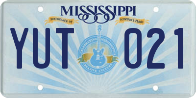 MS license plate YUT021