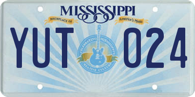 MS license plate YUT024