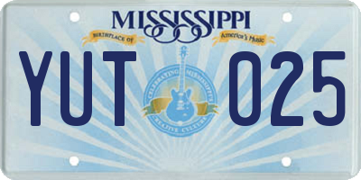 MS license plate YUT025