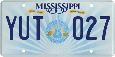 MS license plate YUT027