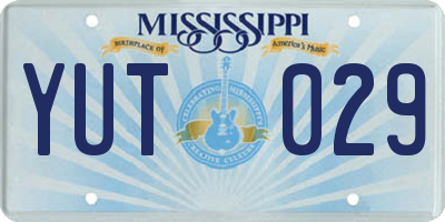 MS license plate YUT029