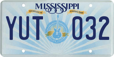 MS license plate YUT032