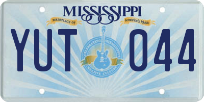 MS license plate YUT044