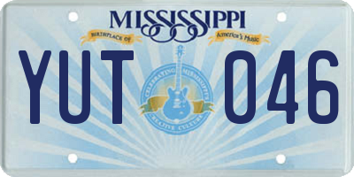 MS license plate YUT046