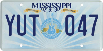 MS license plate YUT047