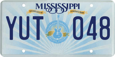 MS license plate YUT048