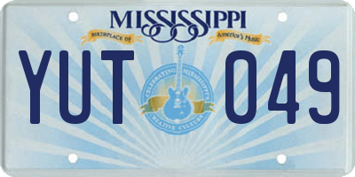MS license plate YUT049