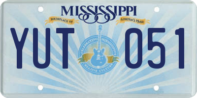 MS license plate YUT051