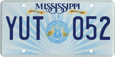MS license plate YUT052