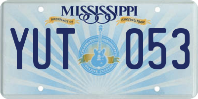 MS license plate YUT053