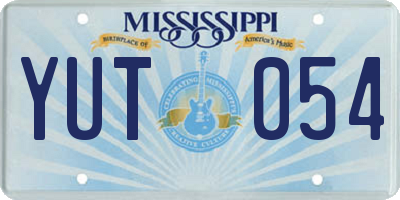 MS license plate YUT054