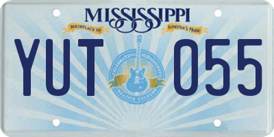 MS license plate YUT055